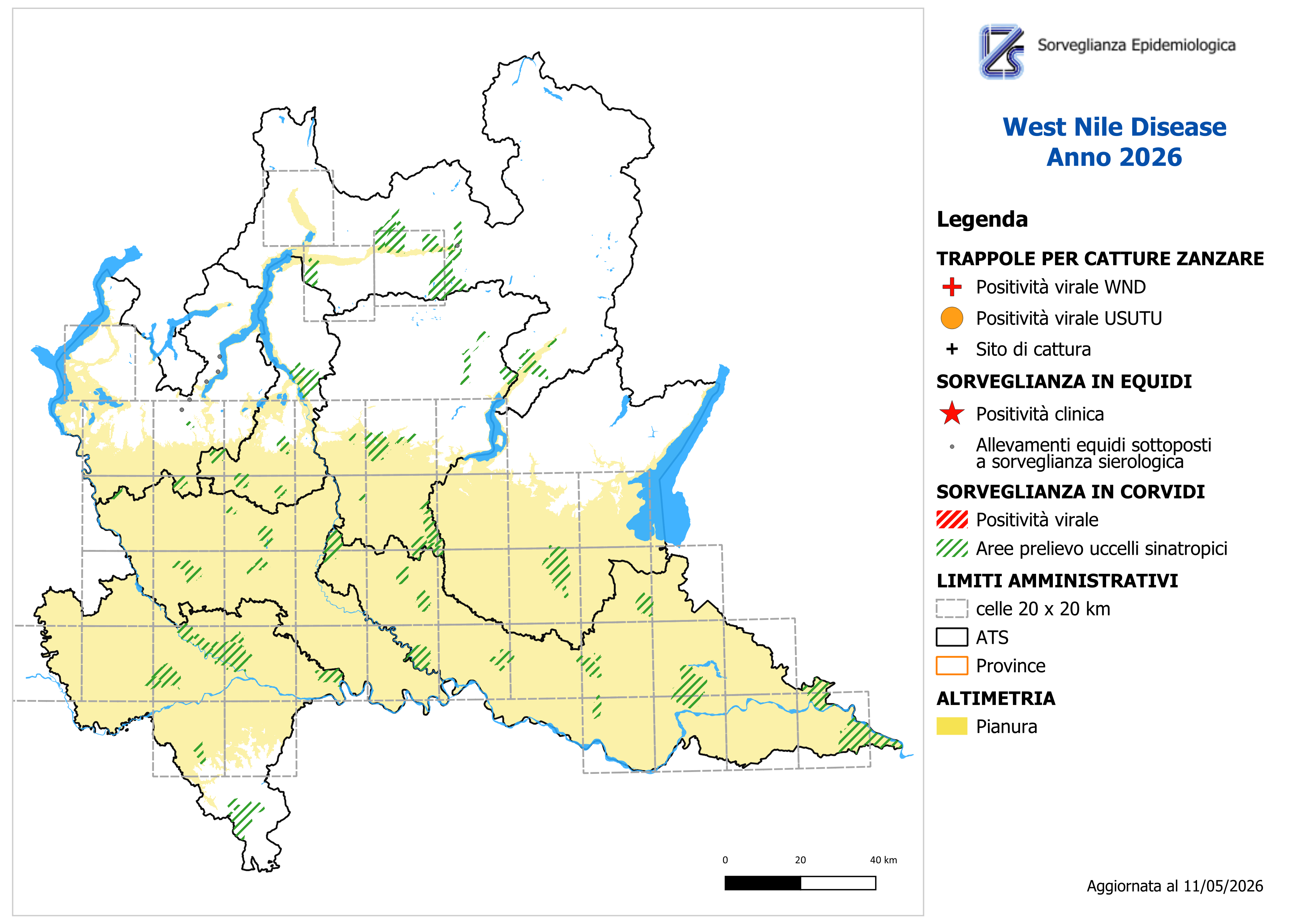 Mappa West Nile Disease aggiornata al 11/05/2026